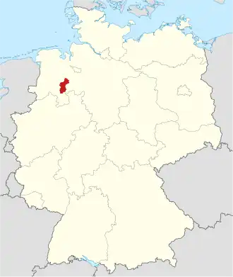 Poloha zemského okresu na mapě Německa