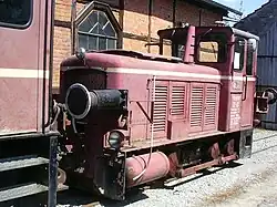 Narrow gauge diesel locomotive at Dörzbach train station