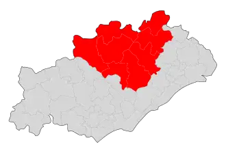 Arrondissement Lodève na mapě departementu Hérault