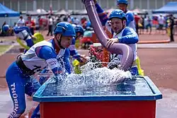 Požární útok na Hasičské olympiádě v Celje 2022