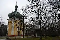 Farní a poutní kostel Jména Panny Marie na Lomci.