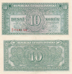 Státovka s nominální hodnotou 10 Kčs