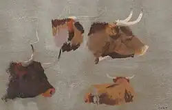 Longhorn Studies, 1897, pastel