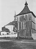 Kostel a zvonice v roce 1916