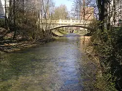 Řeka Loučná protékající Litomyšlí