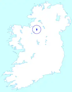 poloha jezera na mapě Irska