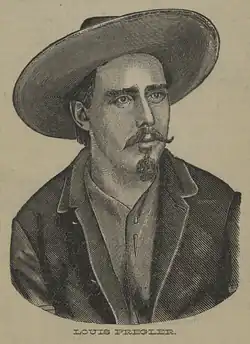 Louis Pregler na kresbě pořízené okolo r. 1875