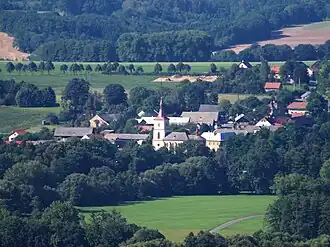 Kostel Nejsvětější Trojice v Loukově z Příhrazský skal