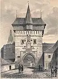 Brána na Kandlerově mědirytině z roku 1839