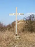 Památník na místě hrobu vojáků z bitvy u Chlumce