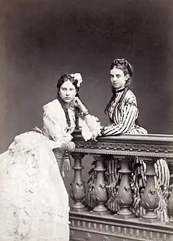 Louise (future Queen of Denmark) with her sister-in-law Thyra, Crown Princess of Hanover, 1869