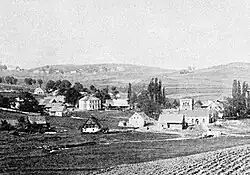 Ves Lučina (Sorghof) s bývalou železárnou kolem roku 1900