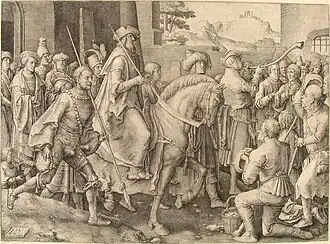 Lucas van Leyden: Mordechajův triumf, 1515