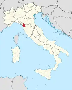 Provincie Lucca na mapě Itálie