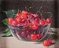 Zátiší z třešněmi (olej na plátně)