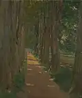 Ludvík Jadrníček: Procházka v aleji (olej na plátně) 1905