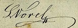Ludvík Vorel, podpis