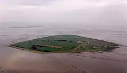 Letecký snímek ostrova Neuwerk