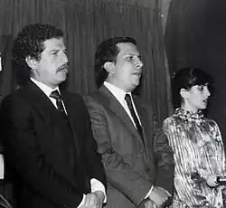 (zleva) Luis Carlos Galán, Rodrigo Lara Bonilla a Nancy Restrepo de Lara v roce 1979