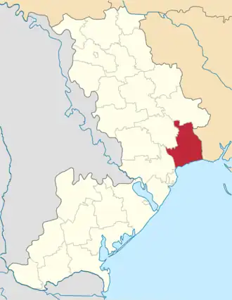 Poloha rajónu v Oděské oblasti