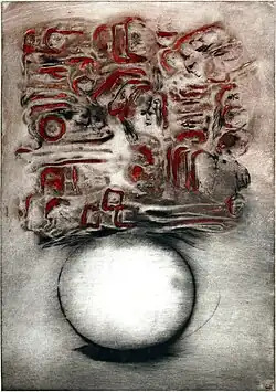 Málokterá II, kombinovaná technika 63x42 cm (1976)