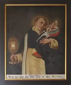 Portrét sv. Jacka nesoucího monstranci a sochu Panny Marie