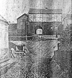 Městská Kostelní brána po požáru v roce 1872