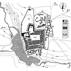 Plánek městských fortifikací kolem roku 1625