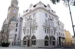 Pohled z křižovatky ulic Kravařova a náměstí T.G. Masaryka