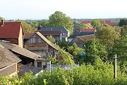 Mšeno-Sedlec při pohledu z návrší od hospody