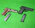 Pistole M 1911 A1 a její následovnice M9 (Beretta 92 F)