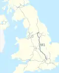 M1 motorway (Great Britain) map