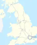 M25 motorway (Great Britain) map