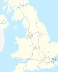 M2 motorway (Great Britain) map