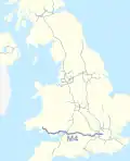 M4 motorway (Great Britain) map
