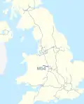 M54 motorway (Great Britain) map