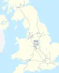 M6 Toll motorway (Great Britain) map