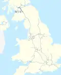 M74 motorway (Great Britain) map