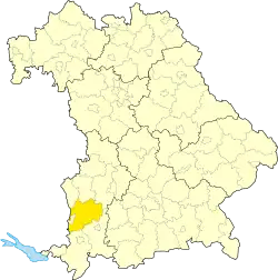 Zemský okres Unterallgäu na mapě Bavorska