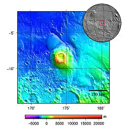 topografická mapa sopky Apollinaris Patera