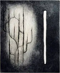 Most - vzpomínka, kombinovaná technika 34x28 cm (1965)