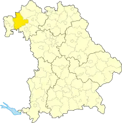 Zemský okres Mohan-Spessart na mapě Bavorska