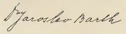 Jaroslav Barth – podpis