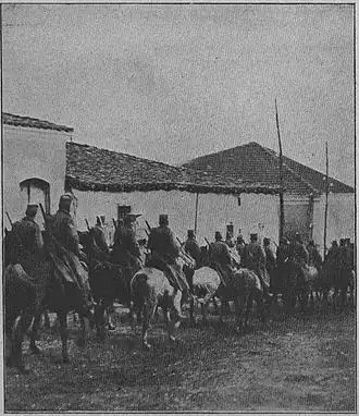 Srbská jízda během bitvy na Drině