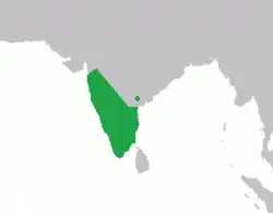 Rozšíření makaka kápového (zeleně)