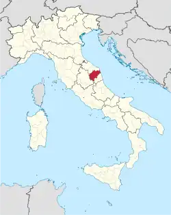 Provincie Macerata na mapě Itálie