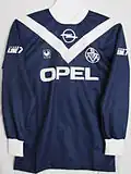 Dres Girondins Bordeaux z roku 1990.