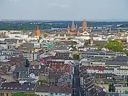 Pohled na centrum Mohuče v roce 2015