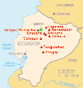 Mapa významných ekvádorských sopek