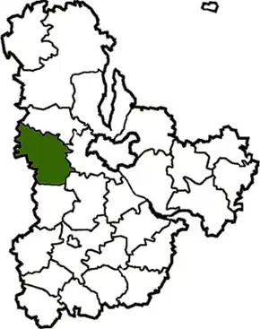 Poloha rajónu v Kyjevské oblasti